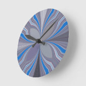 Horloge Ronde Polka gris cendré bleu Pointe Texture Art Imprimer (Angle)