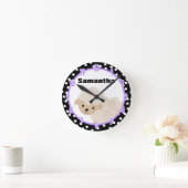 Horloge Ronde Polkadot Purple Country Farm Sheep Lamb Clock (Maison)