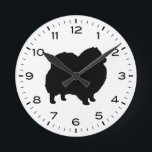 Horloge Ronde Poméranian Dog<br><div class="desc">A Pomeranian wall clock for the home or office. Makes à l'original poison pour les lovers. Check out of Jenn's Doodle World for even more decorative clocks and dog breed themed decor.</div>