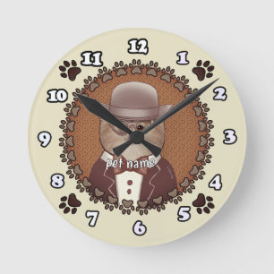 Horloge Ronde Poméranie portant des lunettes