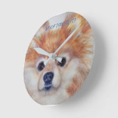 HORLOGE RONDE POMERANIEN EN OR CUTE (Angle)