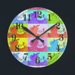 Horloge Ronde Pomme d'art pop coloré<br><div class="desc">Profitez d'une horloge murale pop art "pomme" dans un style lumineux et coloré où vous voulez un peu de couleur. Avec le visage de l'horloge ... </div>