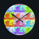 Horloge Ronde Pomme d'art pop coloré<br><div class="desc">Profitez d'une horloge murale pop art "pomme" dans un style lumineux et coloré où vous voulez un peu de couleur.</div>