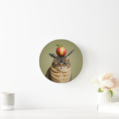 Horloge Ronde Pomme de chat (Maison)
