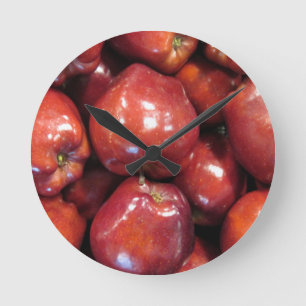 Horloge Ronde Pommes rouges foncées