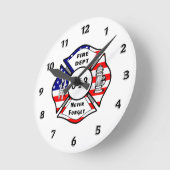 Horloge Ronde Pompier 9/11 (Angle)