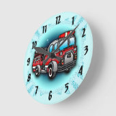 Horloge Ronde Pompier de camion Little Water (Angle)