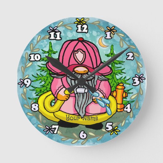 Horloge Ronde Pompier gnome (Recto)