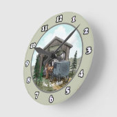 Horloge ronde Pont Couvert Amish (Angle)