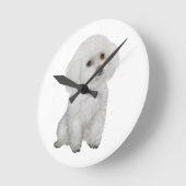 Horloge Ronde Poodle - blanc 1 (Angle)