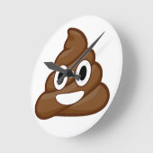 Horloge Ronde poop emoji (Angle)