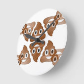 Horloge Ronde poop emojis (Angle)