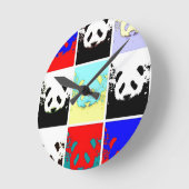 Horloge Ronde Pop Art Panda (Angle)