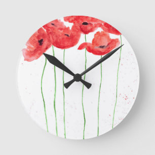 Horloge Ronde Poppies
