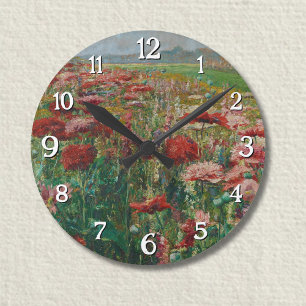 Horloge Ronde Poppies en fleurs - Olga Wisinger-Florian