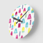 Horloge Ronde Popsicles Délicieux (Angle)
