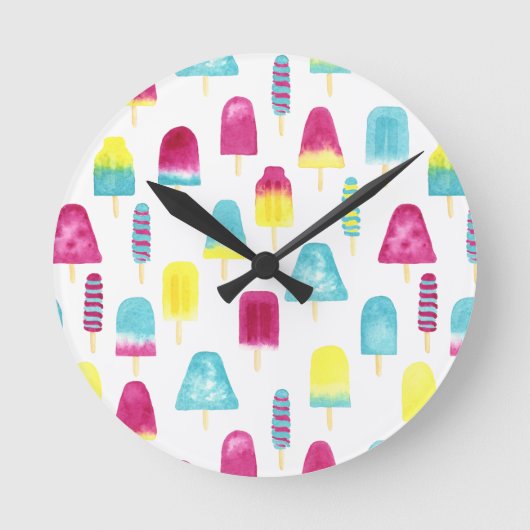 Horloge Ronde Popsicles Délicieux (Recto)