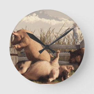Horloge Ronde Porcs ivres