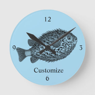 Horloge Ronde Porcupine tonnerre-anse