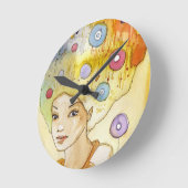 Horloge Ronde Portrait abstrait (Angle)