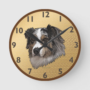 Horloge Ronde Portrait australien de berger