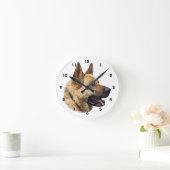 Horloge Ronde Portrait d'Alsatian German shepherd (Maison)