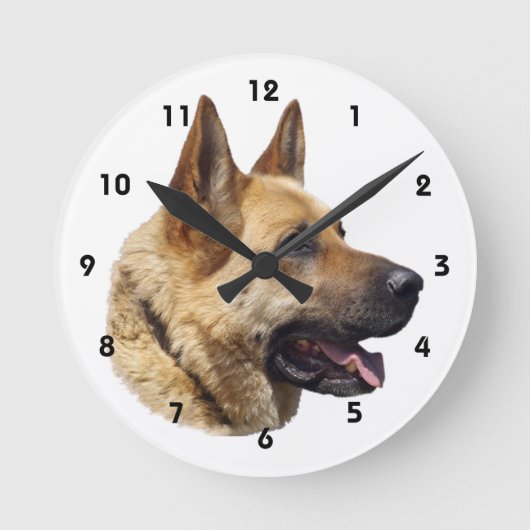 Horloge Ronde Portrait d'Alsatian German shepherd (Recto)