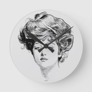 Horloge Ronde Portrait de A Gibson Girl, 1900