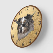 Horloge Ronde Portrait de berger australien (Angle)