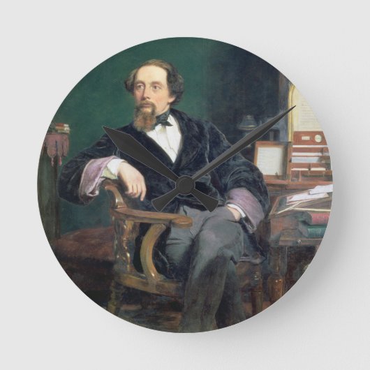 Horloge Ronde Portrait de Charles Dickens (huile sur la toile) (Recto)