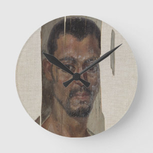 Horloge Ronde Portrait de Fayum (cire d'encaustic sur le bois)