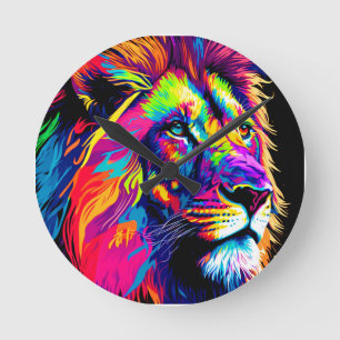 Horloge Ronde Portrait de Lion