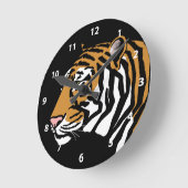 Horloge Ronde Portrait de profil de tigre (Angle)