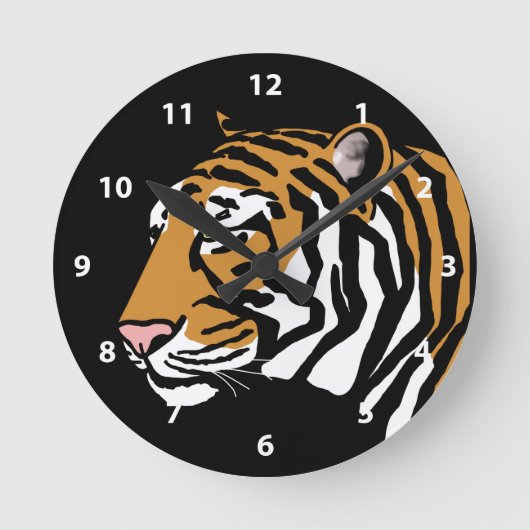 Horloge Ronde Portrait de profil de tigre (Recto)