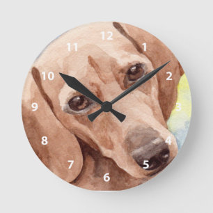 Horloge Ronde Portrait de Short Coat Dachshund