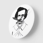 Horloge Ronde Portrait d'Edgar Allan Poe (Angle)