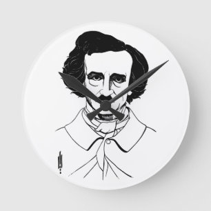 Horloge Ronde Portrait d'Edgar Allan Poe