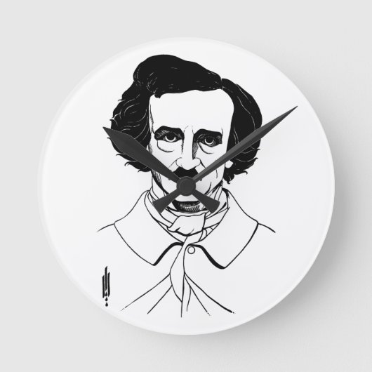Horloge Ronde Portrait d'Edgar Allan Poe (Recto)
