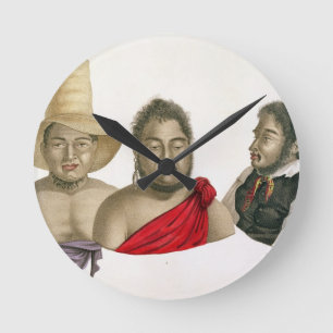 Horloge Ronde Portraits des chefs des îles de sandwich, de