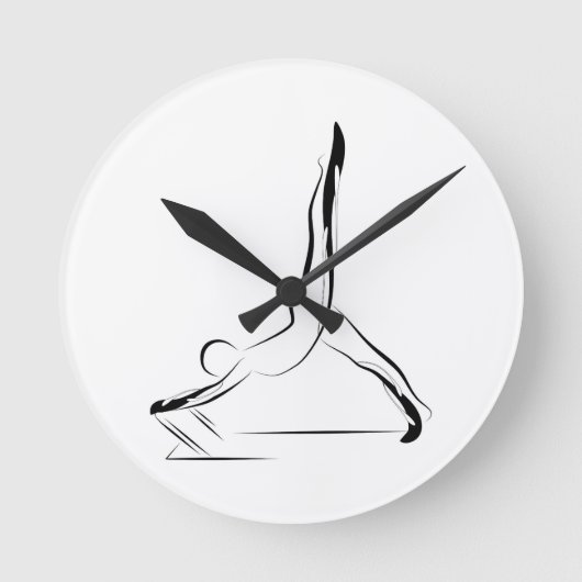 Horloge Ronde Pose de Pilates de Réformateur Arabesque (Recto)