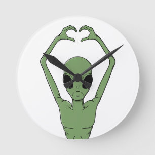 Horloge Ronde Pose du cœur extraterrestre