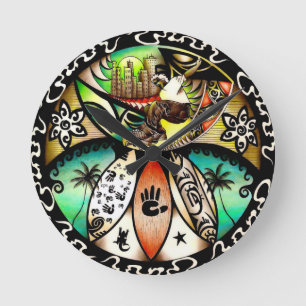 Horloge Ronde Post Apocalyptic Skateboarding