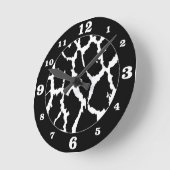 Horloge Ronde Poster de animal Black Giraffe (Angle)