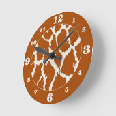 Horloge Ronde Poster de animal Brown Giraffe (Angle)