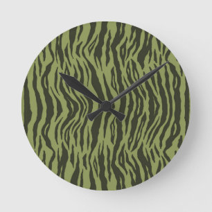 Horloge Ronde Poster de animal Moss Green Glamore Tiger Stripes