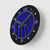 Horloge Ronde Poster de animal Royal Blue Zebra (Angle)