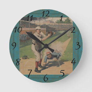 Horloge Ronde Poster de baseball