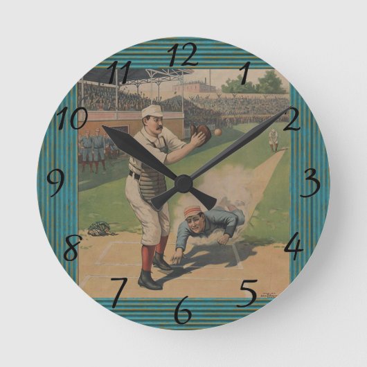 Horloge Ronde Poster de baseball (Recto)