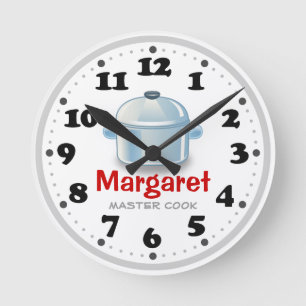 Horloge Ronde Pot   Cute Kitchen Personalizable