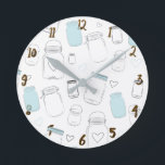 Horloge Ronde Pots en grès de campagne rustiques<br><div class="desc">horloge personnalisée à motif western</div>